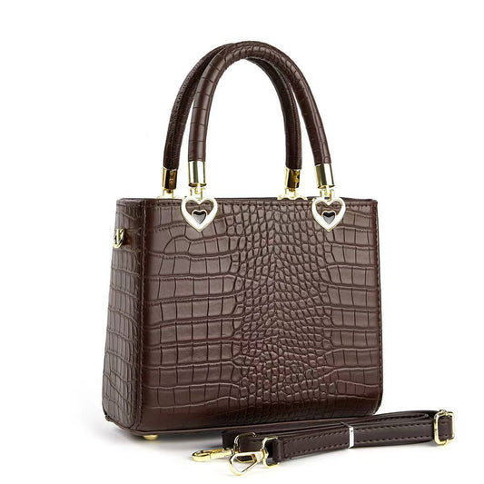 Croc Textured Structured Handbag