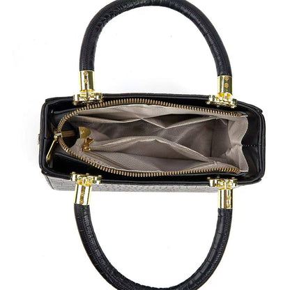 Croc Textured Structured Handbag