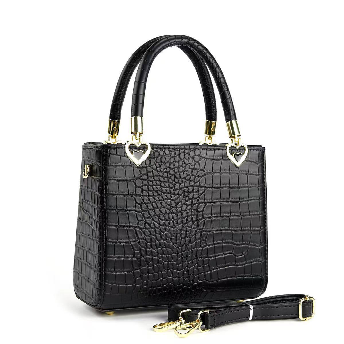 Croc Textured Structured Handbag