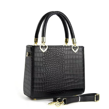 Croc Textured Structured Handbag