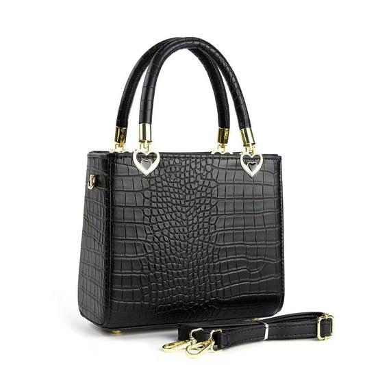 Croc Textured Structured Handbag