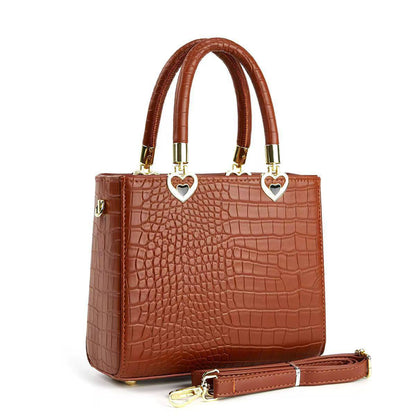Croc Textured Structured Handbag