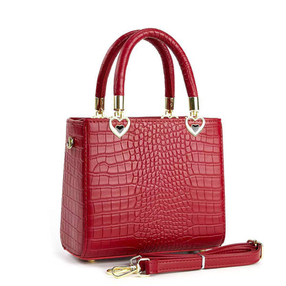 Croc Textured Structured Handbag