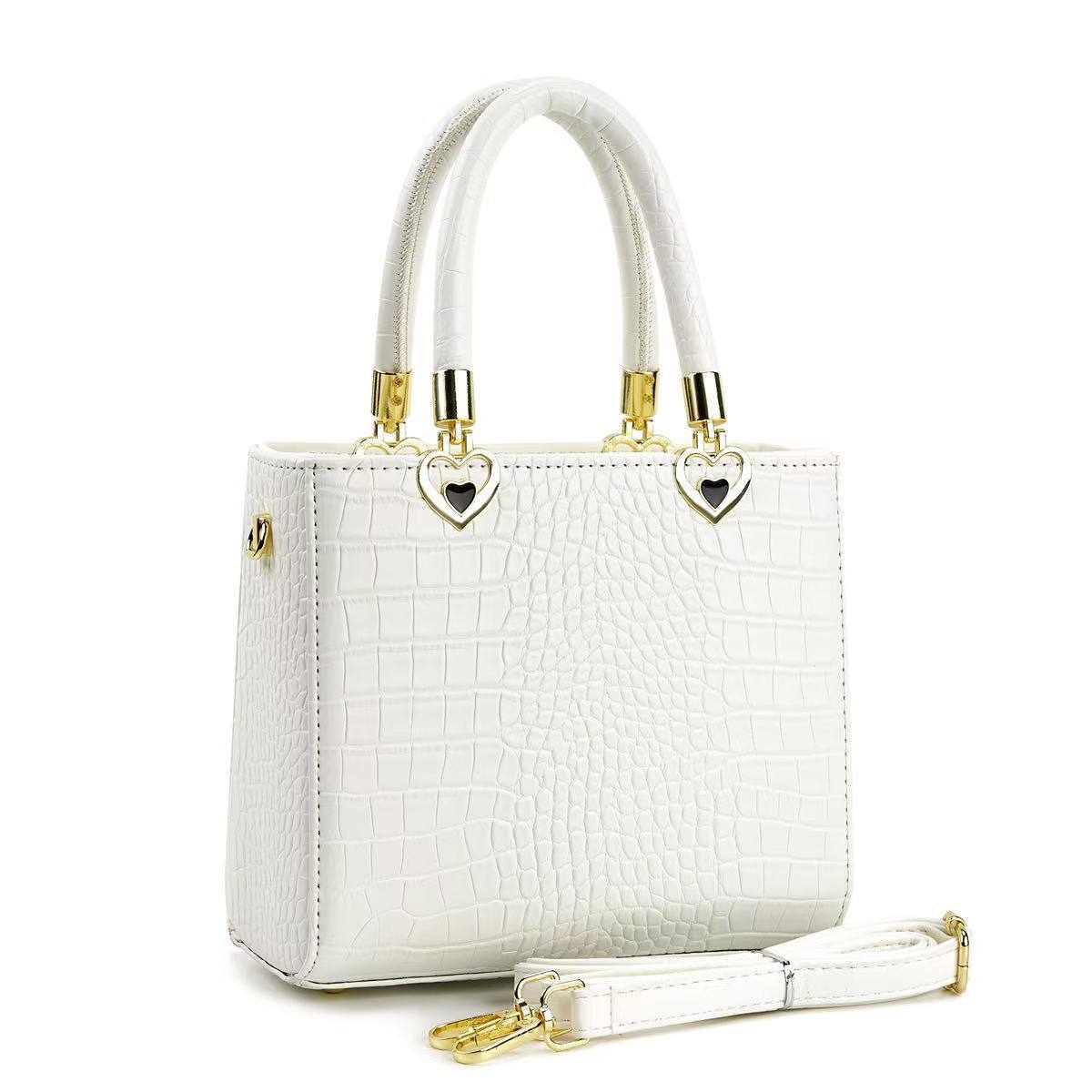 Croc Textured Structured Handbag