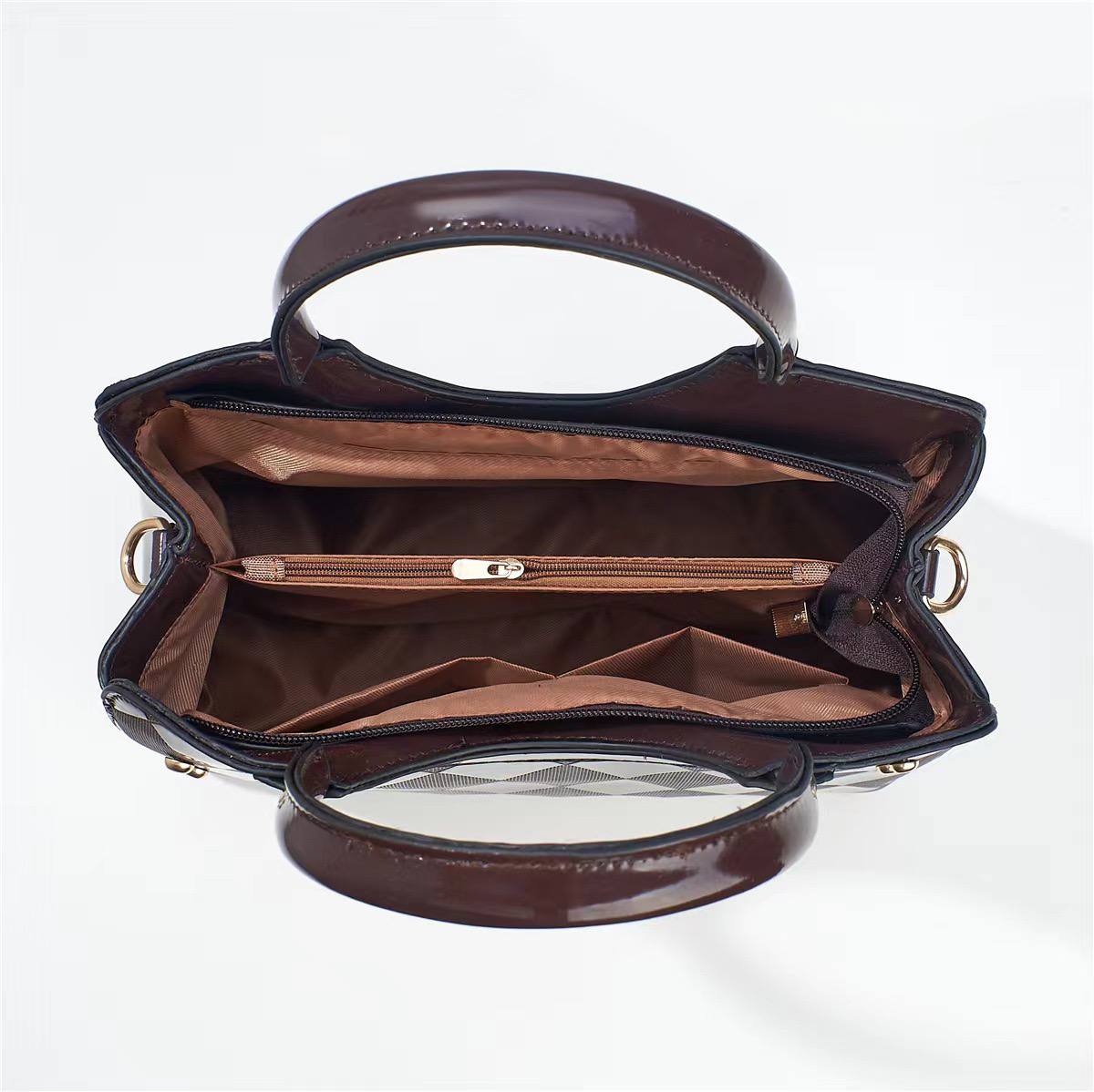 Croc-Textured Structured Handbag Set